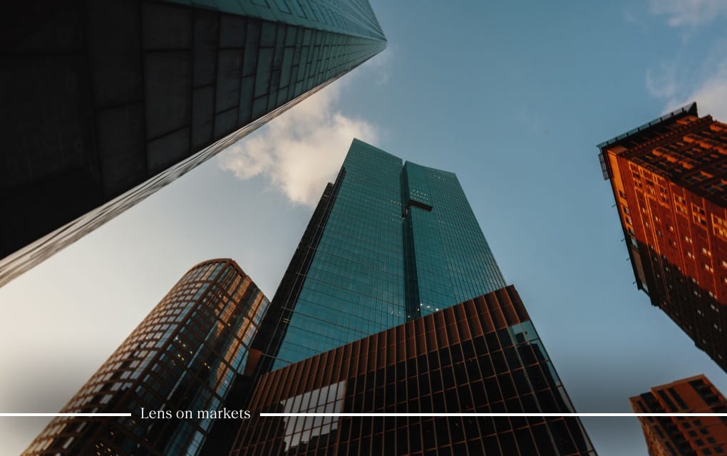 tall blue building with blue sky